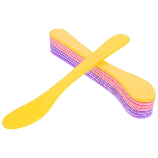 Healifty Facial Spoon Makeup Spatula Plastic Tool Diy Beauty Products 10 Pcs Set Random Color