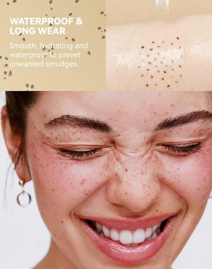 Freckle Pen Henna Freckles Sweatproof Waterproof Long Lasting Small Faux Freckle Stamp Foundation Spot,Natural Lifelike Freckle Makeup