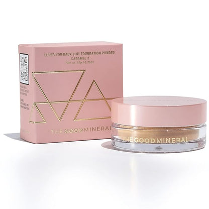 Loves-You-Back 3in1 Mineral Powder Foundation (CARAMEL 2) | Designed for acne-prone, sensitive skin | 3IN1 - Concealer, Foundation + Powder | No skin agitation with calming Zinc Oxide