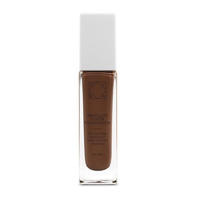 Absolute Cover Foundation #12 | Liquid Medium Coverage Foundation with Natural FInish | Oil-Free Face Makeup | Deepest Shade with Warm Undertone | 1oz/30ml