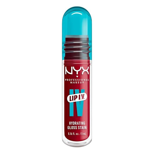 NYX PROFESSIONAL MAKEUP Lip IV Hydrating Glossy Lip Stain with 12HR Hydration - Red-y Set Wet (Red)