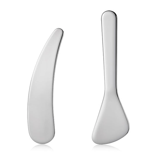 2Pcs Cosmetic Spatula, Mini Metal Cosmetic Spatulas, Makeup Spatulas Skincare Spatula Cream Spatula Beauty Accessories Mixing Sampling Lotions Moisturizers Accessories (Style A)
