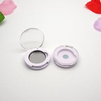 luzen 4Pcs Small Round Eyeshadow Box Replacement Empty Box Case DIY Refillable Magnet Makeup Eyeshadow Powder Blush Lipstick Sub-packing Containers for Women Daily and Travel Use