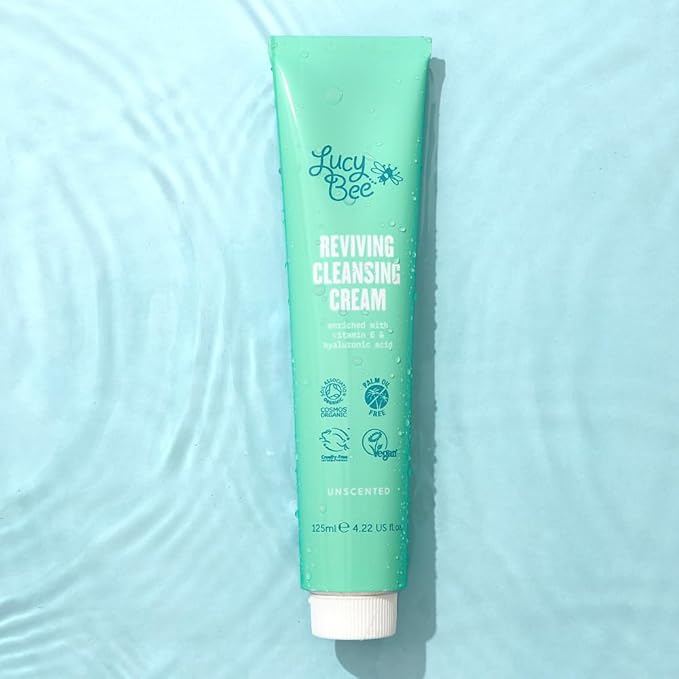 Hydrating Facial Cleanser, Certified Organic Cream Cleanser, Dermatologist Approved For Sensitive Skin, Vitamin E & Aloe Vera, Unscented, Vegan, Cruelty Free & Palm Oil Free, 4.22 fl oz