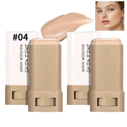 2 Pcs Foundation Stick Beauty Balm Serum Boosted Skin Tint, 2025 New Makeup Tint, Portabl Moisturizing Essence Contour Stick Foundation Beauty Balm (#04)