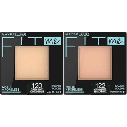 Maybelline Fit Me Matte + Poreless Pressed Face Powder Makeup & Setting Powder, Classic Ivory & Creamy Beige, 1 Count Each