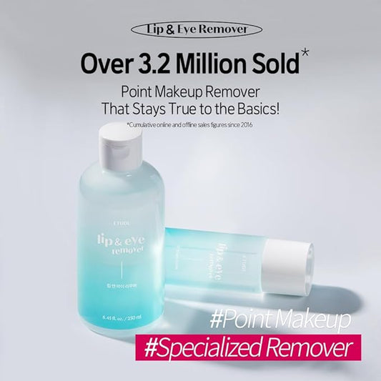 ETUDE Lip&Eye Remover 8.45 fl.oz (250ml) 21AD | Water and Oil Formula for Deep Cleansing | Lip and Eye Makeup Remover for All Types | Gentle Face Cleanser for Sensitive Skin | Korean Skin Care