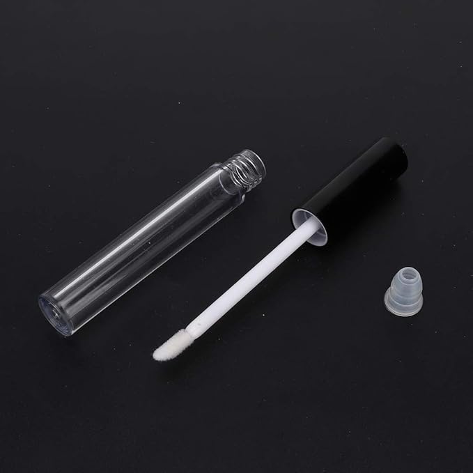 Lipstick Refillable Bottle, 10-pack Small Empty Lip Gloss Tubes 2.5ml Mini Lip Gloss Bottles Empty Lip Gloss Tube Suitable for Lipstick Samples Diy Lip Gloss (black)