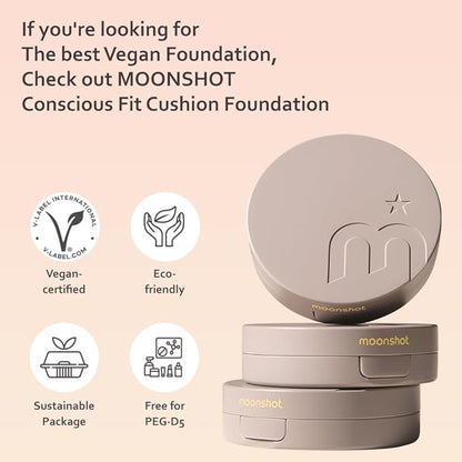 MOONSHOT KOREA Conscious Fit Cushion Foundation Flawless Coverage,Glass skin,Long-Lasting, Lightweight, Buildable Coverage,k-beauty (17N Cosmic Latte, [refill] Conscious Fit Cushion)