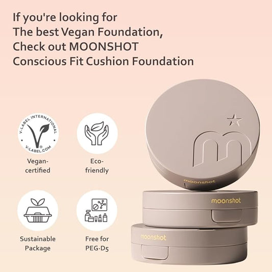 MOONSHOT KOREA Conscious Fit Cushion Foundation Flawless Coverage,Glass skin,Long-Lasting, Lightweight, Buildable Coverage,k-beauty (17N Cosmic Latte, [refill] Conscious Fit Cushion)