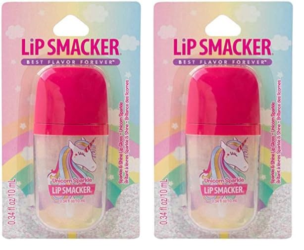 Lip Smacker Sparkle & Shine Lip Gloss, Glitter High Shine Lip Gloss, Unicorn Sparkle (Pack of 2)