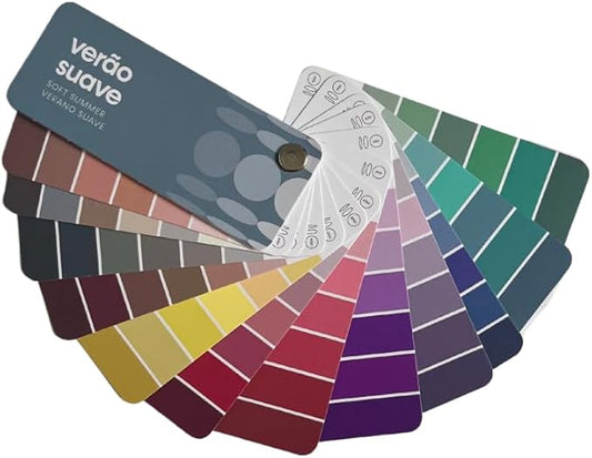 Multilingual Soft Summer Palette Color Fan by Studio Immagine, Personalized Color Guide for Cost Saving. Smart Shopping, Outfit & Wardrobe Planning; Verão Suave/Verano Suave