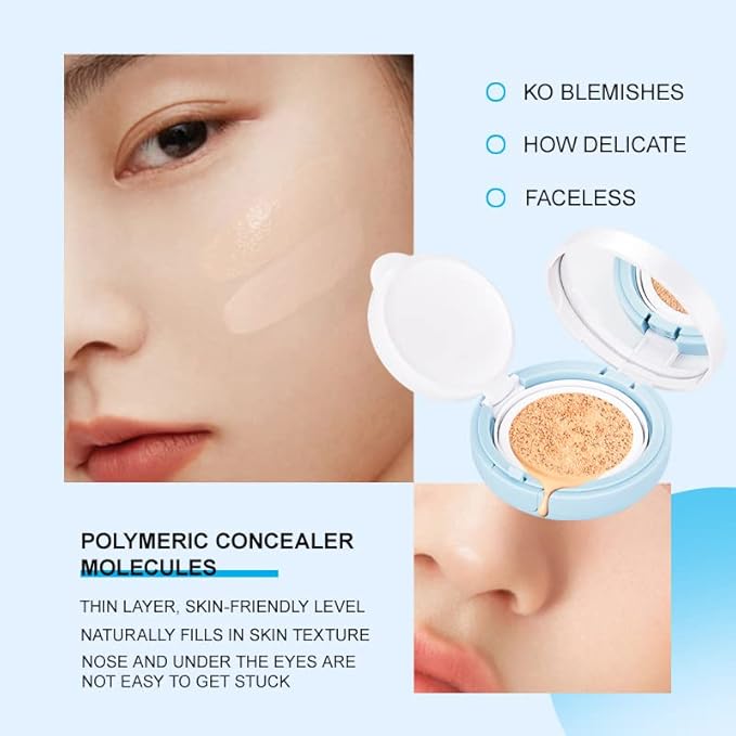 O'CHEAL Whitening Loose Powder and CC Air Cushion BB Cream Liquid Foundation Cream for Makeup Concealer Cushion for Face Make Up Cushion Makeup IVORY WHITE