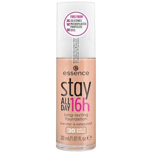 Essence Stay All Day 16h Long-Lasting Face Foundation, Color n. 30 Soft Sand, 1 unit - Made in Italy