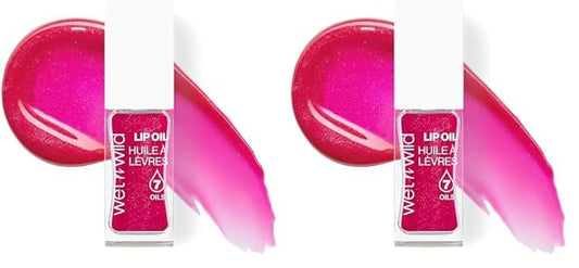 wet n wild Lip Oil - Lightweight, Non-Sticky, Hydrating & Nourishing Formula with Marula & Jojoba Oils, Vegan & Cruelty-Free - Dress Code (Pack of 2)