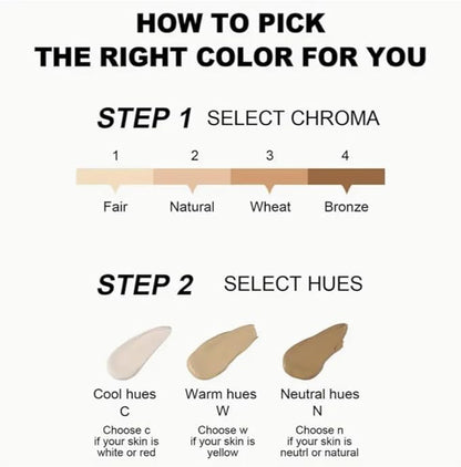 Long-Lasting Flawless Foundation, 30ml, Lightweight, Moisturizing, All Skin Tones