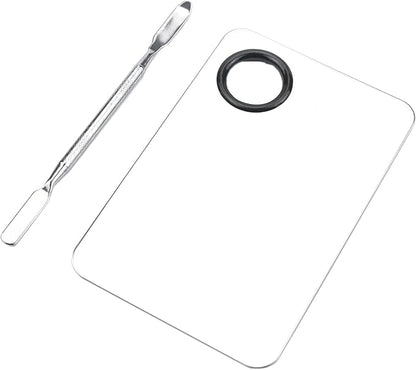 Makeup Mixing Palette, Stainless Steel Makeup Palette, Professional Cosmetic Mixing Makeup Palette Spatula Makeup Artist Tool
