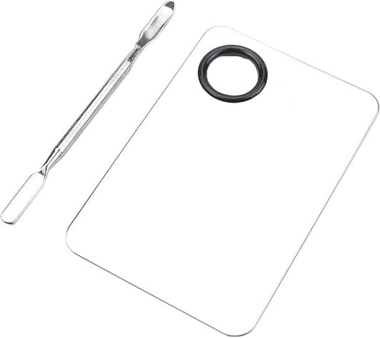 Makeup Mixing Palette, Stainless Steel Makeup Palette, Professional Cosmetic Mixing Makeup Palette Spatula Makeup Artist Tool