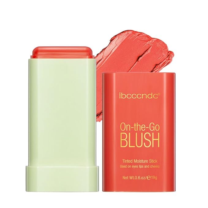 Blush Stick for Cheeks and Lips, On-the-Go Blush, Hydrating Solid Cheek Tint, Multi-use Blush Makeup Stick for Beautiful and Natural Shades, Tinted Moisture Stick Ued on Eyes Lips and Cheeks