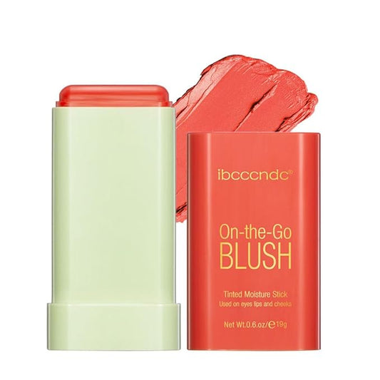 Blush Stick for Cheeks and Lips, On-the-Go Blush, Hydrating Solid Cheek Tint, Multi-use Blush Makeup Stick for Beautiful and Natural Shades, Tinted Moisture Stick Ued on Eyes Lips and Cheeks