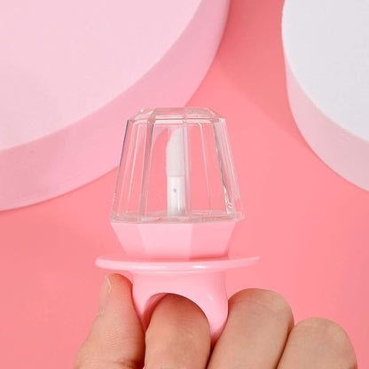 10 Pcs 8ml Pink Empty Lip Gloss Tube Bottle Diamond Ring Shape Plastic Refillable Lipgloss Tube Container Clear Lip Glaze Tube Wand Brush Lip Oil Vials DIY Cosmetic Lipstick Tube Makeup Tool