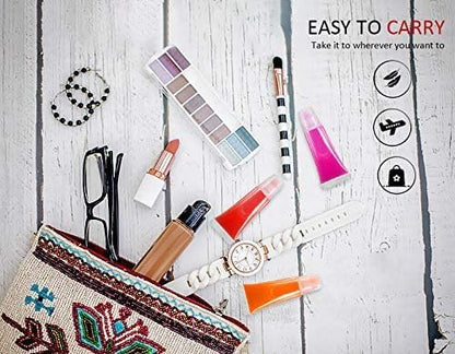 AMORIX 6 Packs Lip Gloss Tubes 5ml Gold Cap Lip Gloss Containers Empty Lip Balm Tubes Cosmetic Squeeze Lipgloss Tubes for DIY Lip Gloss Base