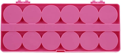 Nail Art Palette, 24 Grid Plastic Nail Art Paint Color Mixing Palette Plate Watercolor Pigment Color Mixing Case Manicure Drawing Tray(Rose Red)