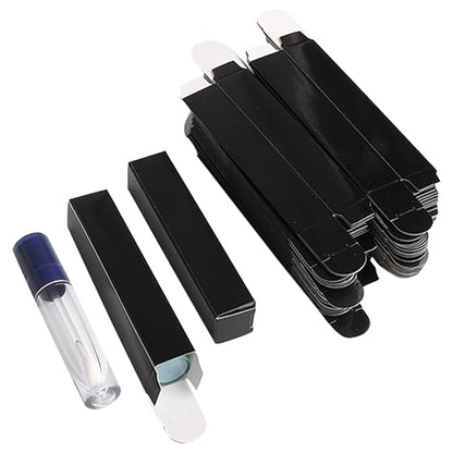 COSIDEA 50 pieces 350gms lip gloss paper box, lipgloss mascara eyeliner packing box for DIY cosmetic, (20 * 20 * 110mm, Black)