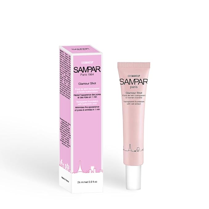 Glamour Shot Universal Transparent Foundation - Reduces Fine Lines, Wrinkles & Redness - Redness Solutions - Color Correcting Makeup for All Skin Tones - Cruelty-Free - Made In Paris (.85 oz)