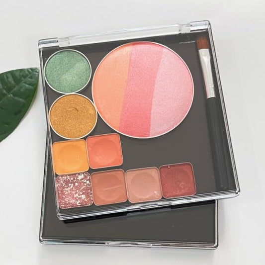 2Packs Square Shape Empty Magnetic Makeup Palette Empty Storage Box for Eyeshadows,Powders,Blushers 4.01 x 3.89'' with 20pcs Metal Stickers