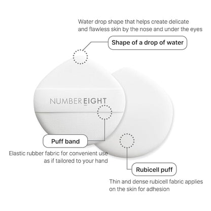 NUMBER EIGHT Skin Master Natural Cover Fit Cushion Foundation SPF 50+ PA+++ | N23 NEUTRAL BEIGE | Long lasting, Lightweight, Flawless Coverage, Hypoallergenic, Korean Beauty (15g / 0.52oz.)