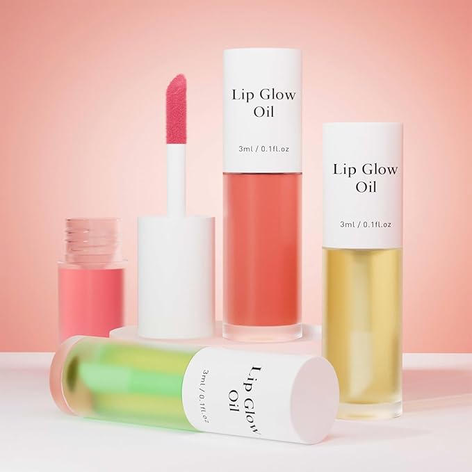 Hydrating Lip Glow Oil, No-Sticky Gloss Lip Balm Lip Care, Fruit Flavoured Lip Oil For Dry Lip's Moisturizing Hydrating And Nourishing (RED PLUM)