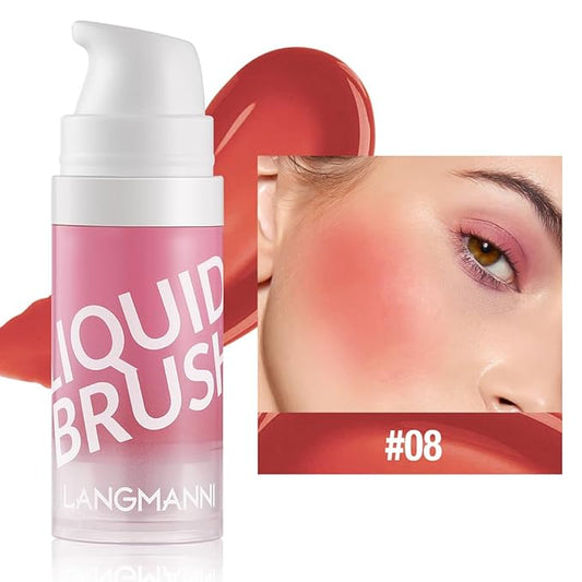 Liquid Blush Makeup Cream Blush For Cheeks Natural Glossy Blush Makeup Velvet Texture(08#)