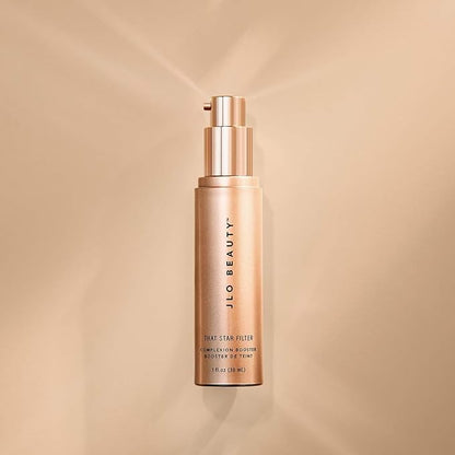 JLO BEAUTY That Star Filter Complexion Booster Highlighter & Bronzing Drops, Rose Gold, 1 fl oz, For Body & Face, Makeup Primer with Vitamin E, Lightweight Shimmer Sheer Formula, Dewy, Glowy Skin