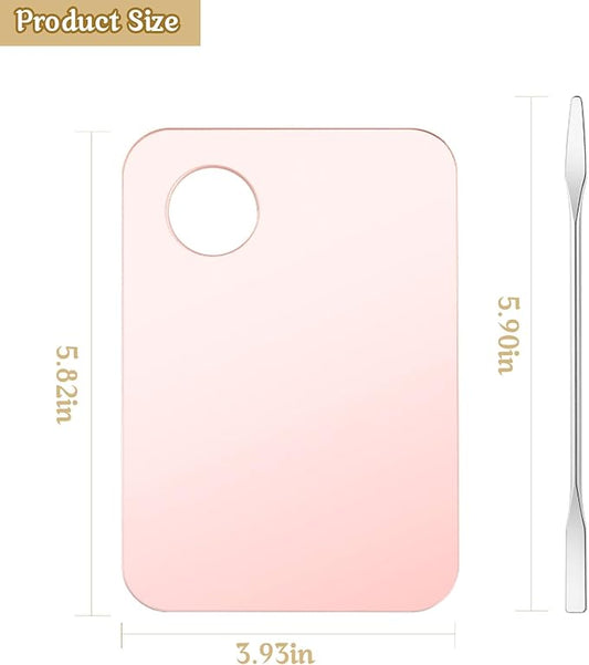 6 Pcs Makeup Mixing Palette Acrylic Palette with Spatula Tool Foundation Palette for Liquid Foundation Eye Shadow Oil Paints Nail Art (Pink, Yellow, Transparent)