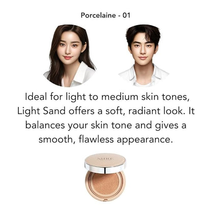 MIRECOSMETICS Velvet Finish All in 1 Cushion Foundation Refill │Long Lasting, Full Coverage for All Skin Types (0.67oz) (03 Doré)