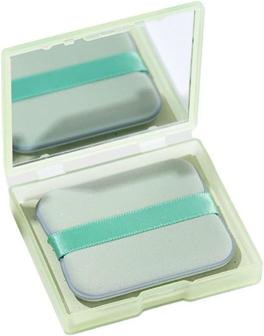 Oil Blotting Sheets for Face, 100Pcs Face Blotting Sheets for Oily Skin with Mirror & Makeup Puff, Natural Bamboo Charcoal Oil Control Film with little Storage Box (Green)