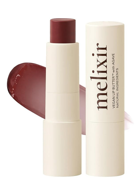 Melixir Vegan Lip Butter, Mothers Day Gifts, Vintage Lust(Tinted) (+17 more colors) 0.13oz, Bee Free, Petrolatum Free, Deep Nourishing Plant-Based Vegan Chapstick
