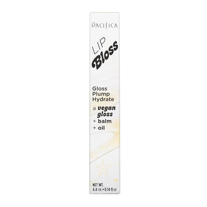 Pacifica Plumping Lip Gloss – Vanilla Bean (Creamy Neutral Tint) Hydrating Lip Oil Balm, Gentle Lip Plumper with Shea & Jojoba, No-Sting High Shine, Vegan & Cruelty-Free 0.14oz