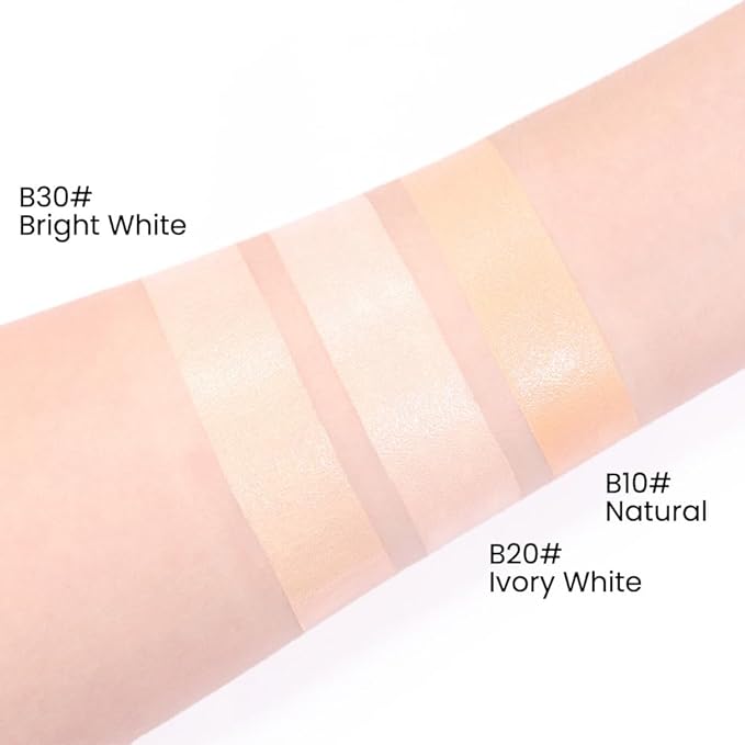 Air Cushion BB Cream Foundation, CC cream foundation, Moisturizing Concealer Long-Lasting, Cushion Foundation Full Coverage Self Adjusting for Mature Skin & All Skin Types (transparent white, 1)