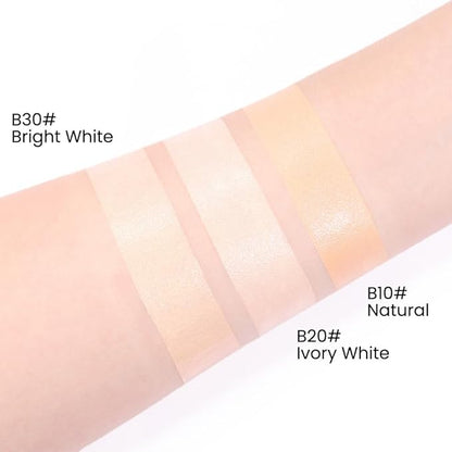 Air Cushion BB Cream Foundation, CC cream foundation, Moisturizing Concealer Long-Lasting, Cushion Foundation Full Coverage Self Adjusting for Mature Skin & All Skin Types (transparent white, 1)