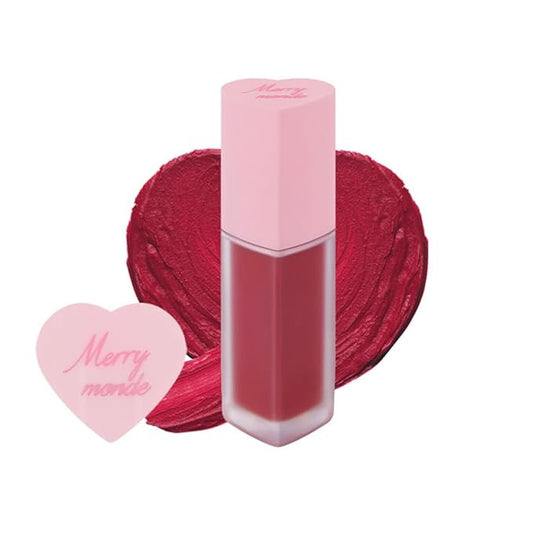 Cherry Heart Mega Tint – High-Pigment, Smudge-Proof Korean Lip Tint for All-Day Wear (04 Berry Cherry, 1 Count)