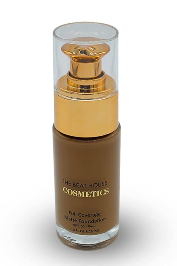 Full Coverage Matte Foundation (Pecan Tan) | SPF 50/ PA ++ | Cruelty Free | Medium to Full Coverage | Smooth Finish | All Day Stay |