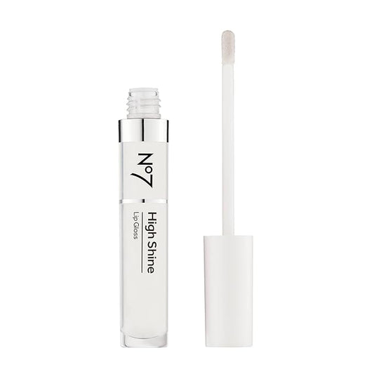 No7 High Shine Lip Gloss - Translucent - Moisturizing, High-Shine Lip Gloss with Jojoba Oil for Lips - Hydrating, Longwear Lip Makeup - Non-Sticky Formula (8ml)