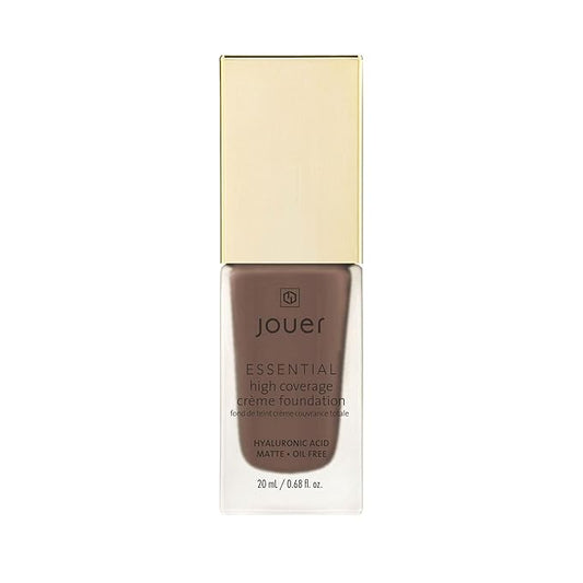 Jouer Essential High Coverage Crème Foundation - Available in 50 Shades for All Skin Tones - Healthy Ingredients - Paraben, Gluten & Cruelty Free - Vegan Friendly