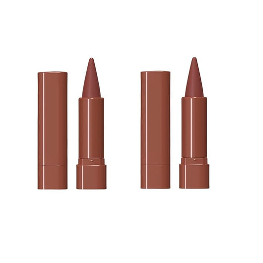 2-in-1 High Pigmented Lip Liner and Lipstick Pencil Set - Longlasting Waterproof Smudgeproof Lip Pencil Matte Nude Lipstick Makeup with Smooth Creamy Gradient Finish.(2pcs#03+#03)