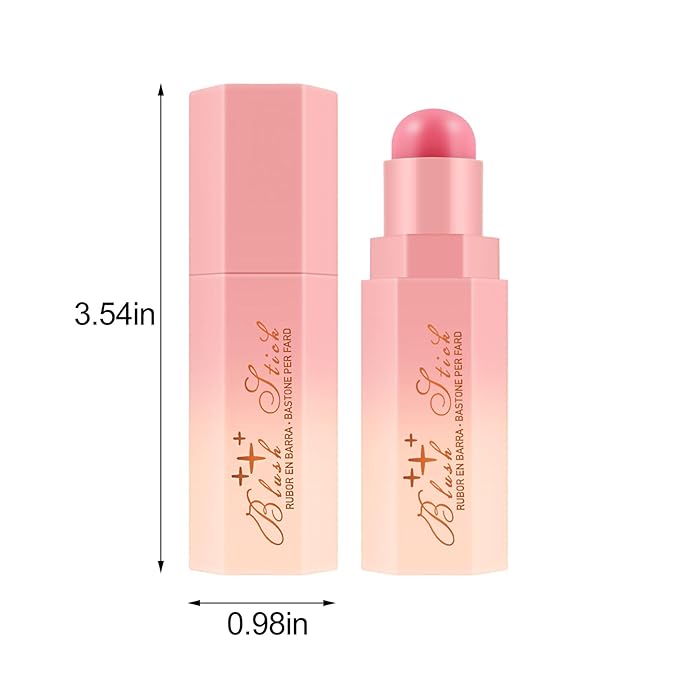 Matte Cream Blush Stick for Cheeks,Blendable Color,Long Lasting Blusher,Highly Pigmented,Non-Greasy，Multi-Stick
