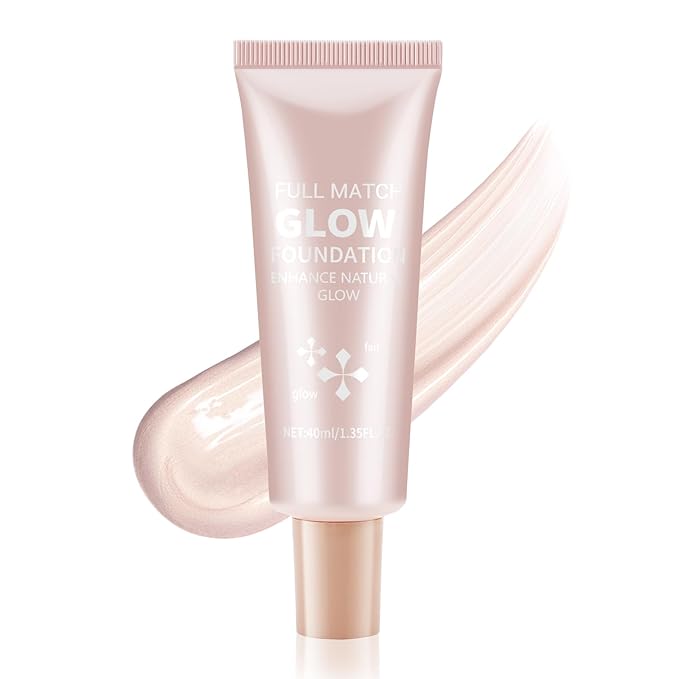 Boobeen Liquid Foundation Makeup, Waterproof Dewy Foundation With Slight Shimmer, Illuminator Highlighter, Luminous Silk Foundation To Enhance Skin Natural Glow