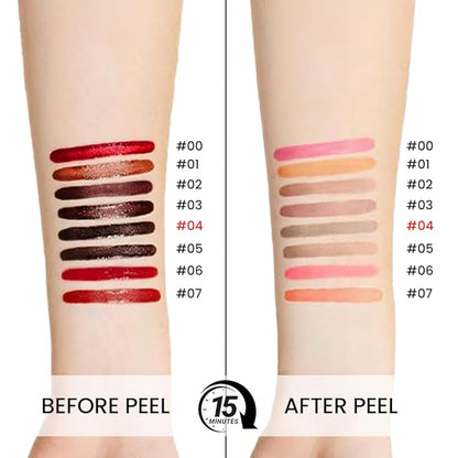 Matte Lip Gloss Stain-Peel Off Lip Liner Tattoo, Light Taupe Lip Tint，Long Lasting Peel Off Lip Stain, Waterproof Transfer-proof Lip Mask Lip Liner Peel Off Lip Gloss,Stayn Lip Makeup. #04