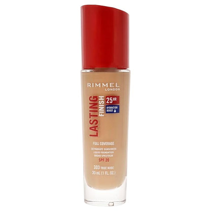 Rimmel London Lasting Finish 25HR - 303 True Nude - Foundation, 25-Hour Wear, Full Coverage, Waterproof, 1oz